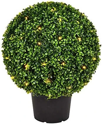 Vickerman Everyday 20 Inch Artificial Pre-Lit Boxwood Topiary Ball - UV Resistant Indoor Outdoor - Potted Natural Green - Home Patio Tabletop Faux Bush Decoration 3 Vickerman Everyday 20 Inch Artificial Pre-Lit Boxwood Topiary Ball - UV Resistant Indoor Outdoor - Potted Natural Green - Home Patio Tabletop Faux Bush Decoration - Image 3