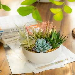 10 In 1- Fake Plants In Pot -Artificial Succulents Plant For Desk Decor -Small Faux Plants Indoor Modern Farmhouse Plants Artificial Decor -Potted Small Plants Decor For Bedroom Bathroom Office Shelf -Green Leaf Store 51AGnoE1oLL