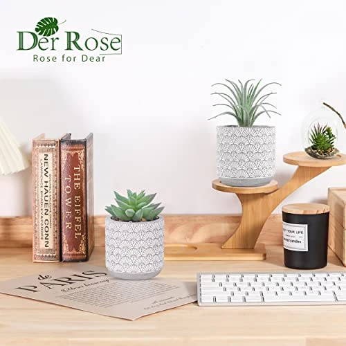 Der Rose 2 Packs Fake Plants Artificial Succulents Plants In Pots For Home Boho Decor Indoor 4 Der Rose 2 Packs Fake Plants Artificial Succulents Plants In Pots For Home Boho Decor Indoor - Image 4