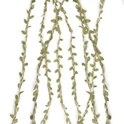 Tenn Well 66Ft Natural Jute Twine, 5MM Burlap Leaf Ribbon With Artificial Vine Green Leaves For Wedding Home Garden Jungle Safari Party Decorations -Green Leaf Store 51AbGjDc4SL
