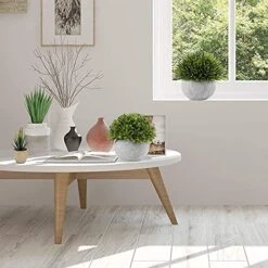 N-O Artificial Potted Plants Bathroom Home Office Decor Mini Fake Greenery Faux Topiary Shrubs Plants For Desk Decoration 3 Packs (Green), 4.3 X 4.3 X 4.7in -Green Leaf Store 51AdqtqC1JL