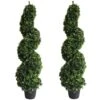 Two 43.3 Inch/3.6 Ft Artificial Topiary Trees Boxwood Topiary Spiral Trees Green Potted Tree Artificial Topiaries Trees -Green Leaf Store 51AgdnPK3jL