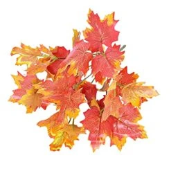 Sunrisee 2 Pcs Artificial Maple Shrubs Fake Plants Fall Maple Leaf Bunches For Halloween Home Garden Office Decor, 11.8'' -Green Leaf Store 51Aug4EdgiL
