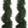 Two Pre-Potted 3' Spiral Pond Cypress Artificial Outdoor Indoor Topiary Trees -Green Leaf Store 51B20ofCQ4L