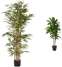 Nearly Natural 5253 Bamboo Silk Tree, 64-Inch, Green -Green Leaf Store 51BDjIUucGL. AC