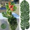 AerWo 14" Artificial Tropical Palm Leaves, Safari Birthday Decorations Extra Large Faux Leaf Jungle Hawaiian Party Decorations With Luau Beach Theme Decorations For Table Decoration Accessories, 48pcs 3 AerWo 14" Artificial Tropical Palm Leaves, Safari Birthday Decorations Extra Large Faux Leaf Jungle Hawaiian Party Decorations With Luau Beach Theme Decorations For Table Decoration Accessories, 48pcs -Green Leaf Store 51BQcD116iL