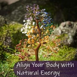 Chakra Tree Of Life - Large Healing Crystal & Stone Tree - Gemstone Bonsai For Feng Shui - Colorful Crystal & Gem Tree - Bless Your Life With Positive Energy -Green Leaf Store 51BndFlh7eL