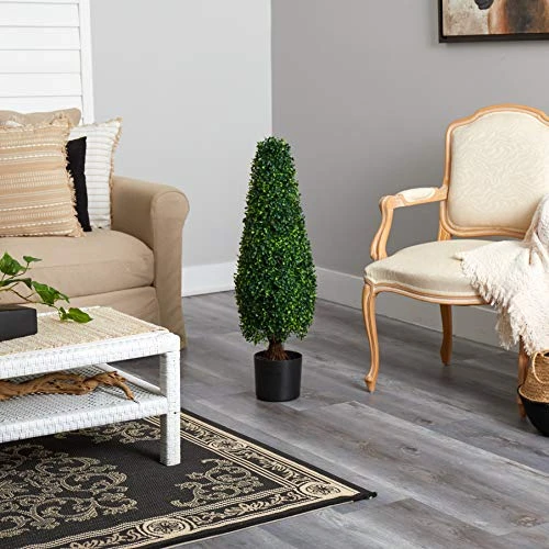 Nearly Natural 5412 3ft. Boxwood Tower Topiary UV Resistant (Indoor/Outdoor),Green,12" X 12" X 35" 2 Nearly Natural 5412 3ft. Boxwood Tower Topiary UV Resistant (Indoor/Outdoor),Green,12" X 12" X 35" - Image 2