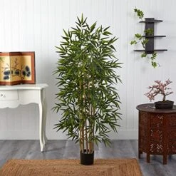 Nearly Natural 5253 Bamboo Silk Tree, 64-Inch, Green -Green Leaf Store 51CcDYy9JHL