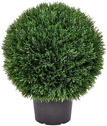 Vickerman Everyday 24" Artificial Silk Cedar Topiary Ball - UV Resistant Indoor Outdoor - Potted Natural Green - Home Patio Tabletop Faux Bush Decoration 4 Vickerman Everyday 24" Artificial Silk Cedar Topiary Ball - UV Resistant Indoor Outdoor - Potted Natural Green - Home Patio Tabletop Faux Bush Decoration - Image 4