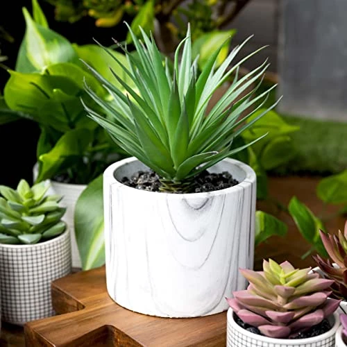 Kurrajong Farmhouse - Marble Pattern Pot With Faux Succulent Plant - 8" High - Artificial Plant - Potted Plant - Succulent Plants Artificial - Fake Succulent - Faux Plant Pot 4 Kurrajong Farmhouse - Marble Pattern Pot With Faux Succulent Plant - 8" High - Artificial Plant - Potted Plant - Succulent Plants Artificial - Fake Succulent - Faux Plant Pot - Image 4