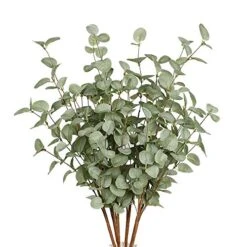 VGIA 6 Pcs Artificial Plants Eucalyptus Stems Eucalyptus Leaf Spray In Green Greenery Stems Silk Plastic Plants Floral For Home Party Wedding Decoration