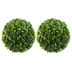 AUEAR, Artificial Boxwood Topiary Plant Balls Decorative For Table Decoration Garden Wedding Decor (7 Inch Diameter, 2 Pack)
