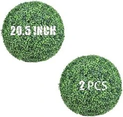 Decwin 2 Pcs 19 Inch Artificial Boxwood Ball 4 Layers Large Topiary Balls UV-Proof Round Greenery Balls For Indoor Outdoor Garden Backyard Patio Indoor Outdoor Front Door Decor, Assembly Needed 15 Decwin 2 Pcs 19 Inch Artificial Boxwood Ball 4 Layers Large Topiary Balls UV-Proof Round Greenery Balls For Indoor Outdoor Garden Backyard Patio Indoor Outdoor Front Door Decor, Assembly Needed -Green Leaf Store 51DnVwM fCL. AC