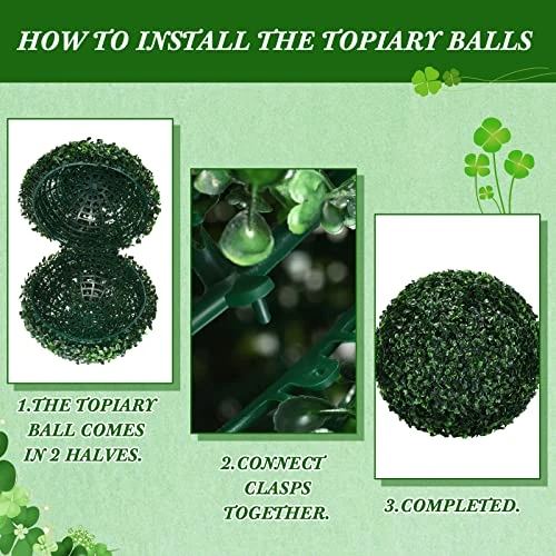 Yunlly 4 Pcs 14.2 Inch 3 Layers Outdoor Artificial Plant Topiary Ball UV Resistant Faux Boxwood Plants Outdoor Decorative Balls For Backyard, Balcony, Garden, Wedding And Home Decor 4 Yunlly 4 Pcs 14.2 Inch 3 Layers Outdoor Artificial Plant Topiary Ball UV Resistant Faux Boxwood Plants Outdoor Decorative Balls For Backyard, Balcony, Garden, Wedding And Home Decor - Image 4