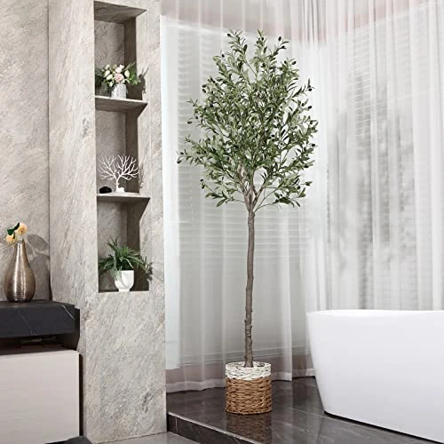 Dr.Planzen Artificial Olive Tree,7FT Tall Fake Plant Faux Olive Plants For Indoor,Natural Fake Tree,Artificial Silk Plants For Office Home Living Room Floor Patio Greening Porch Decor,Set Of 1. 5 Dr.Planzen Artificial Olive Tree,7FT Tall Fake Plant Faux Olive Plants For Indoor,Natural Fake Tree,Artificial Silk Plants For Office Home Living Room Floor Patio Greening Porch Decor,Set Of 1. - Image 5