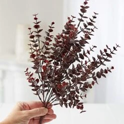 Factory Direct Craft Weatherproof Artificial Burgundy Eucalyptus Bushes - (2 Pieces) For Home Decor And Arrangements (16" H) -Green Leaf Store 51EiqFPCjXL