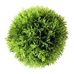 WHW Whole House Worlds Grammercy Grass Ball, 6 Inch Diameter, Lush Green, Topiary Bowl Filler Greenery Globe, Faux New Growth Texture, Reproduction, Plastic