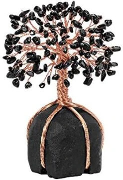 Top Plaza Rose Quartz Healing Crystals Copper Money Tree Desk Office Decor Wrapped On Natural Rose Quartz Base Feng Shui Luck Figurine -Green Leaf Store 51F2FHTlm1L. AC