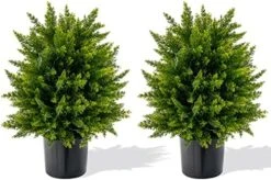 Goplus 22” Artificial Boxwood Topiary Ball Tree, Set Of 2 Faux Potted Plants Artificial Shrubs Bushes With Orange Fruits, Ball-Shaped Artificial Topiary For Indoor Outdoor Home Front Porch Decor -Green Leaf Store 51FJ5spHMEL. AC 1