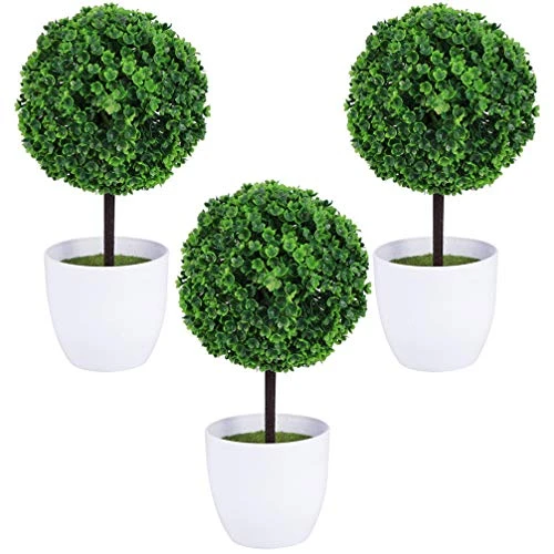 FOMIYES Artificial Plants 3pcs Potted Topiary Balls Mini Potted Boxwood Artificial Greenery Plant In Pot Table Centerpiece For Farmhouse Mantel Shelf Office Desk Decor Home Decor 3 FOMIYES Artificial Plants 3pcs Potted Topiary Balls Mini Potted Boxwood Artificial Greenery Plant In Pot Table Centerpiece For Farmhouse Mantel Shelf Office Desk Decor Home Decor - Image 3