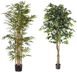 Nearly Natural 5253 Bamboo Silk Tree, 64-Inch, Green -Green Leaf Store 51FOex38bXL. AC