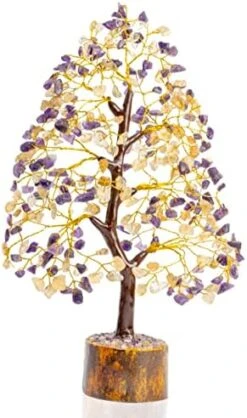 7 Chakra Crystal Tree Of Life - Handmade Feng Shui Bonsai, Attract Good Luck - Gemstone Tree, Home Decoration Crystals - Seven Chakra Tree For Positive Energy, Meditation Accessories, Money Tree Gift -Green Leaf Store 51FVdWDtbL. AC