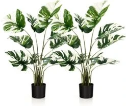 BECOMFORT 22'' Artificial Cedar Topiary Tree 2 Pack, Faux Shrub Brush Potted Tree Set With Cement Pot, Fake Greenery Decorative Potted Plants For Indoor Outdoor Use (Cedar Tree) -Green Leaf Store 51Fg6fM61HL. AC
