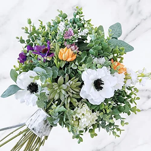 Winlyn 20 Pcs Mixed Eucalyptus Leaves Stems Bulk Artificial Oval Eucalyptus Leaves With White Seeds Stems And Eucalyptus Leaves Sprays For Vase Floral Wreath Bouquets Wedding Greenery Decoration 3 Winlyn 20 Pcs Mixed Eucalyptus Leaves Stems Bulk Artificial Oval Eucalyptus Leaves With White Seeds Stems And Eucalyptus Leaves Sprays For Vase Floral Wreath Bouquets Wedding Greenery Decoration - Image 3