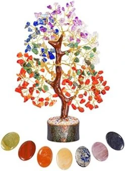 FASHIONZAADI Seven Chakra Tree - Crystal Gifts - Crystal Tree Of Life - Tree Of Life Decor - Gem Tree - Luck Crystal - Tree Of Life Chakra Stones - Crystal Bonsai Tree - Crystal For Desk - Money Tree -Green Leaf Store 51GEVUzLTxL. AC