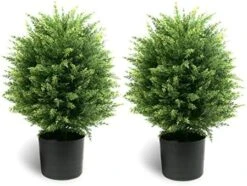 Sunnyglade 21.6” Tall Artificial Lavender Topiary Ball Tree Set Of 2 Pack Potted Bushes UV Resistant Potted Plants For Indoor Outdoor Home Garden(Purple) 12 Sunnyglade 21.6” Tall Artificial Lavender Topiary Ball Tree Set Of 2 Pack Potted Bushes UV Resistant Potted Plants For Indoor Outdoor Home Garden(Purple) -Green Leaf Store 51GPIDd4j6L. AC