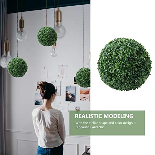 VOSAREA Artificial Plants Plant Boxwood Sphere Decor Artificial Grass Pendant Ceiling Hanging Grass Artificial Plant Topiary Balls Artificial Topiary Balls (36CM) Office Decor 4 VOSAREA Artificial Plants Plant Boxwood Sphere Decor Artificial Grass Pendant Ceiling Hanging Grass Artificial Plant Topiary Balls Artificial Topiary Balls (36CM) Office Decor - Image 4