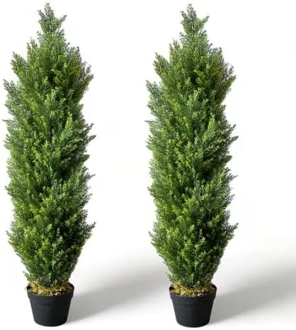 I.C.ELAINE 5 Foot Topiary Trees Artificial Outdoor 2 Pack Large Cedar Pine Fake Plants UV Rated 5ft Faux Topiary Bushes And Shrubs Set Of 2 For Home Indoor Front Porch Patio Decor 5 I.C.ELAINE 5 Foot Topiary Trees Artificial Outdoor 2 Pack Large Cedar Pine Fake Plants UV Rated 5ft Faux Topiary Bushes And Shrubs Set Of 2 For Home Indoor Front Porch Patio Decor - Image 5