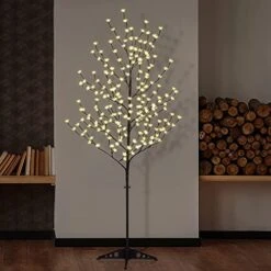 LIGHTSHARE 6.5 Feet 208L LED Lighted Cherry Blossom Tree, Warm White, Decorate Home Garden, Spring, Summer, Wedding, Birthday, Christmas Holiday, Party, For Indoor And Outdoor Use -Green Leaf Store 51GrkVtKDAL