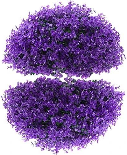 EXCEART Faux Foliage Artificial Topiary Balls Ceiling Topiary Ball Eucalyptus Leaf Grass Ball Faux Decorative Balls For Backyard Balcony Garden Wedding And Home Purple Decorative Boxwood 5 EXCEART Faux Foliage Artificial Topiary Balls Ceiling Topiary Ball Eucalyptus Leaf Grass Ball Faux Decorative Balls For Backyard Balcony Garden Wedding And Home Purple Decorative Boxwood - Image 5