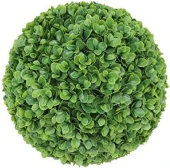 SunnyRoyal Topiary Ball Artificial Outdoor Boxwood Balls Topiary Lifelike Plants, Round Topiary For Indoor/Outdoor Decore, Rose Leaf 15 Inch, 1 Piece -Green Leaf Store 51H1lCUoksL. AC