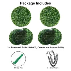 AILANDA 2 PCS 16 Inch Artificial Plant Topiary Ball For Outdoor UV Resistant Garden Spheres Decorative With 8 Layers Leaves Faux Boxwood Balls For Backyard, Balcony, Porch, Wedding And Home Décor 10 AILANDA 2 PCS 16 Inch Artificial Plant Topiary Ball For Outdoor UV Resistant Garden Spheres Decorative With 8 Layers Leaves Faux Boxwood Balls For Backyard, Balcony, Porch, Wedding And Home Décor -Green Leaf Store 51H7zLYDtCL
