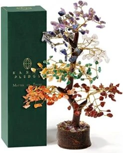 Handcrafted Healing Crystal Trees (Set Of 12), Bonsai Tree For Positive Energy & Chakra Balance, Feng Shui Tree Of Life, Perfect Home/Desk Decor, Reiki Good Luck Crystal Gifts By KarmaPledge -Green Leaf Store 51HLEGW6S9L. AC