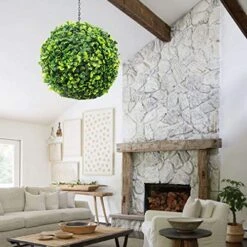 ECOOPTS 15" Artificial Topiary Ball Lifelike Plants Greeny Boxwood Decoration For Home Garden Porch Backyard Wedding Party Indoor Outdoor (1 Piece) -Green Leaf Store 51HOXxoddtL