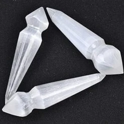 AMOYSTONE Orange Selenite Crystal Christmas Tree Ornaments Nature Crystal Decorative Tree Statue Reiki Home Decor Christmas Stocking Stuffer 5.0" 1PC -Green Leaf Store 51Hg6K0pEFS. AC