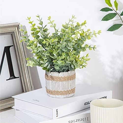 HC STAR Mini Fake Plants Artificial Potted Green Plastic Plants,Small Houseplants For Home Decor Office Desk 2 HC STAR Mini Fake Plants Artificial Potted Green Plastic Plants,Small Houseplants For Home Decor Office Desk - Image 2