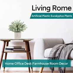 Der Rose 3 Pack Mini Potted Fake Plants Artificial Plastic Eucalyptus Plants For Home Office Desk Farmhouse Room Decor -Green Leaf Store 51HuhAF1CrL