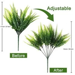 8 Pcs Artificial Boston Fern Plants Bushes Faux Plants Shrubs Greenery UV Resistant For House Office Garden Indoor Outdoor Décor -Green Leaf Store 51Ikuf68akS