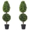 Bornbridge Artificial Topiary Ball Tree - 4' Ball Tree - Indoor/Outdoor Topiary Trees - Artificial Outdoor Plants (2 Pack, Wintergreen - Pinnacle) -Green Leaf Store 51Itegifd4L