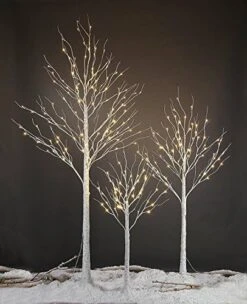LIGHTSHARE 4 Feet 6 Feet And 8 Feet Birch Tree,Warm White, For Home,Pack Of 3, Festival, Party, And Christmas Decoration, Indoor And Outdoor Use -Green Leaf Store 51J TdTiYlL. AC
