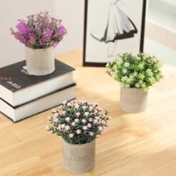 ALAGIRLS Small Fake Plants Set Of 3 Home Decor Indoor, Potted Artificial Plant Flowers Living Room Bedroom Bathroom Aesthetic, Mini Faux Plant In Pots For Desk Shelf Office, Purple Pink White 8 ALAGIRLS Small Fake Plants Set Of 3 Home Decor Indoor, Potted Artificial Plant Flowers Living Room Bedroom Bathroom Aesthetic, Mini Faux Plant In Pots For Desk Shelf Office, Purple Pink White -Green Leaf Store 51JHWYLXpPL