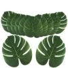 OurWarm 24pcs Large Artificial Tropical Palm Leaves, Faux Safari Leaves Monstera Fake Leaves, Hawaiian Luau Party Jungle Beach Theme Decorations For Birthday Party Safari Table Decorations Supplies -Green Leaf Store 51JNCjvVcrL