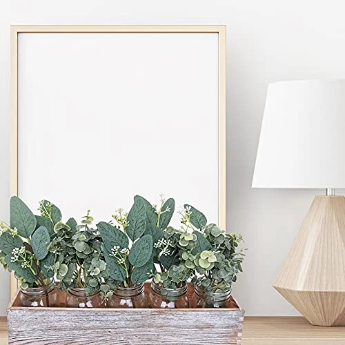 Winlyn 20 Pcs Mixed Eucalyptus Leaves Stems Bulk Artificial Oval Eucalyptus Leaves With White Seeds Stems And Eucalyptus Leaves Sprays For Vase Floral Wreath Bouquets Wedding Greenery Decoration 4 Winlyn 20 Pcs Mixed Eucalyptus Leaves Stems Bulk Artificial Oval Eucalyptus Leaves With White Seeds Stems And Eucalyptus Leaves Sprays For Vase Floral Wreath Bouquets Wedding Greenery Decoration - Image 4