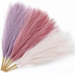 Serwalin Pampas Grass Pink 17.7 Inch 6pcs, Artificial Pampas Grass Faux Pink Pompas Grass Decor, Short Pompous Grass Blush Room Decoration, Wedding Centerpieces Mothers Day Pink Home Decor -Green Leaf Store 51KG3oP1UgL. AC