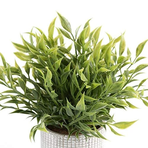 Cyrra Small Size Bathroom Living Room Laundry Room Guest Room Shop Table Shelf Decor Ideas Indoor Green Artificial Grass Shrub Plants 8 (High) X 4 (Pot Diameter Inch (Nandina S) 2 Cyrra Small Size Bathroom Living Room Laundry Room Guest Room Shop Table Shelf Decor Ideas Indoor Green Artificial Grass Shrub Plants 8 (High) X 4 (Pot Diameter Inch (Nandina S) - Image 2